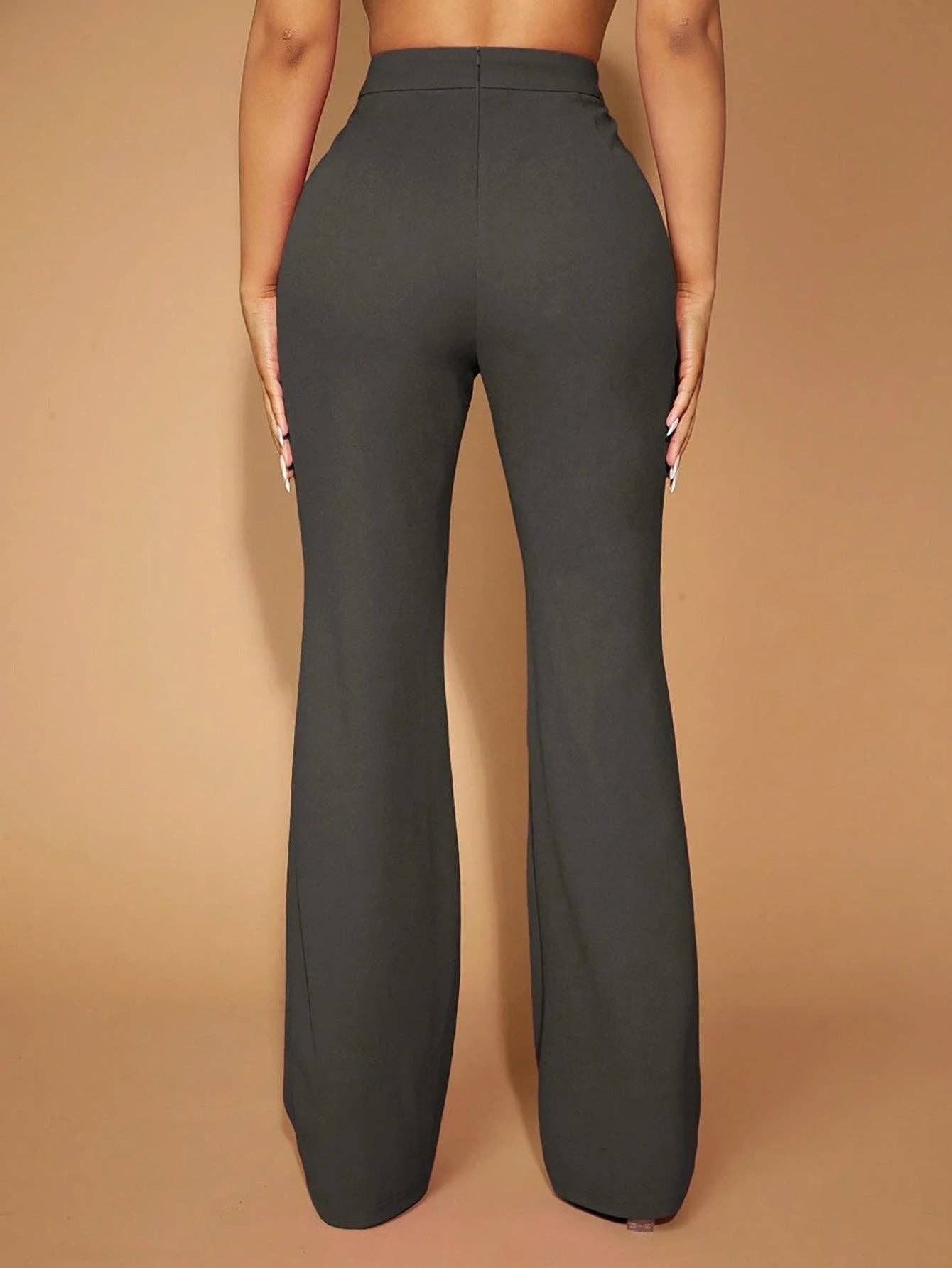 High Waist Straight Leg Pants Women's Work Trousers