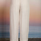 TEXTURED HIGH ELASTIC WAIST LOUNGE PANTS