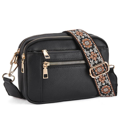 Color Blocked Multifunctional Zipper Crossbody Bag