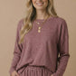Round Neck Striped Oversized French Terry Top
