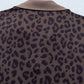 V Neck Collar Leopard Print Top and Shorts 2pcs Set