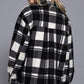 Long Sleeve Check Printed Fleece Shacket