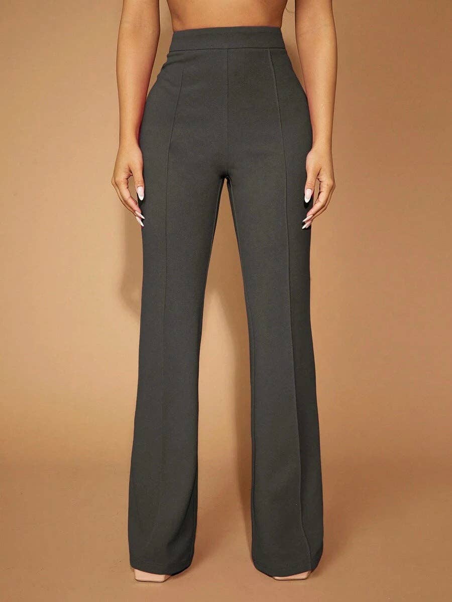 High Waist Straight Leg Pants Women's Work Trousers