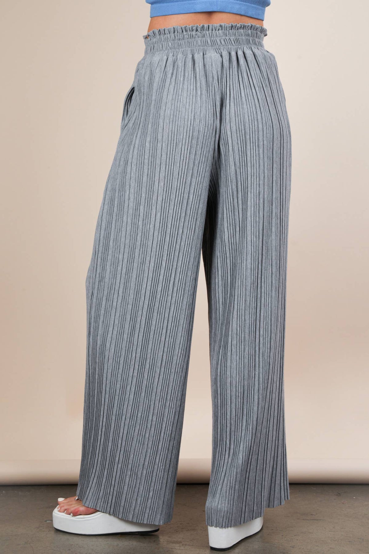 Leopard Print Wide Leg Pleated Pants