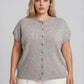 PLUS RAW EDGE SLEEVELESS LIGHTWEIGHT CARDIGAN