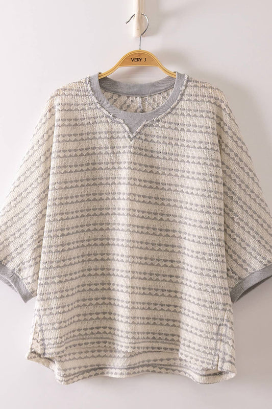 Textured Stripe Knit Top