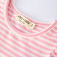 Stripe Girls Dress Bow Smocked Ruffle Sleeve