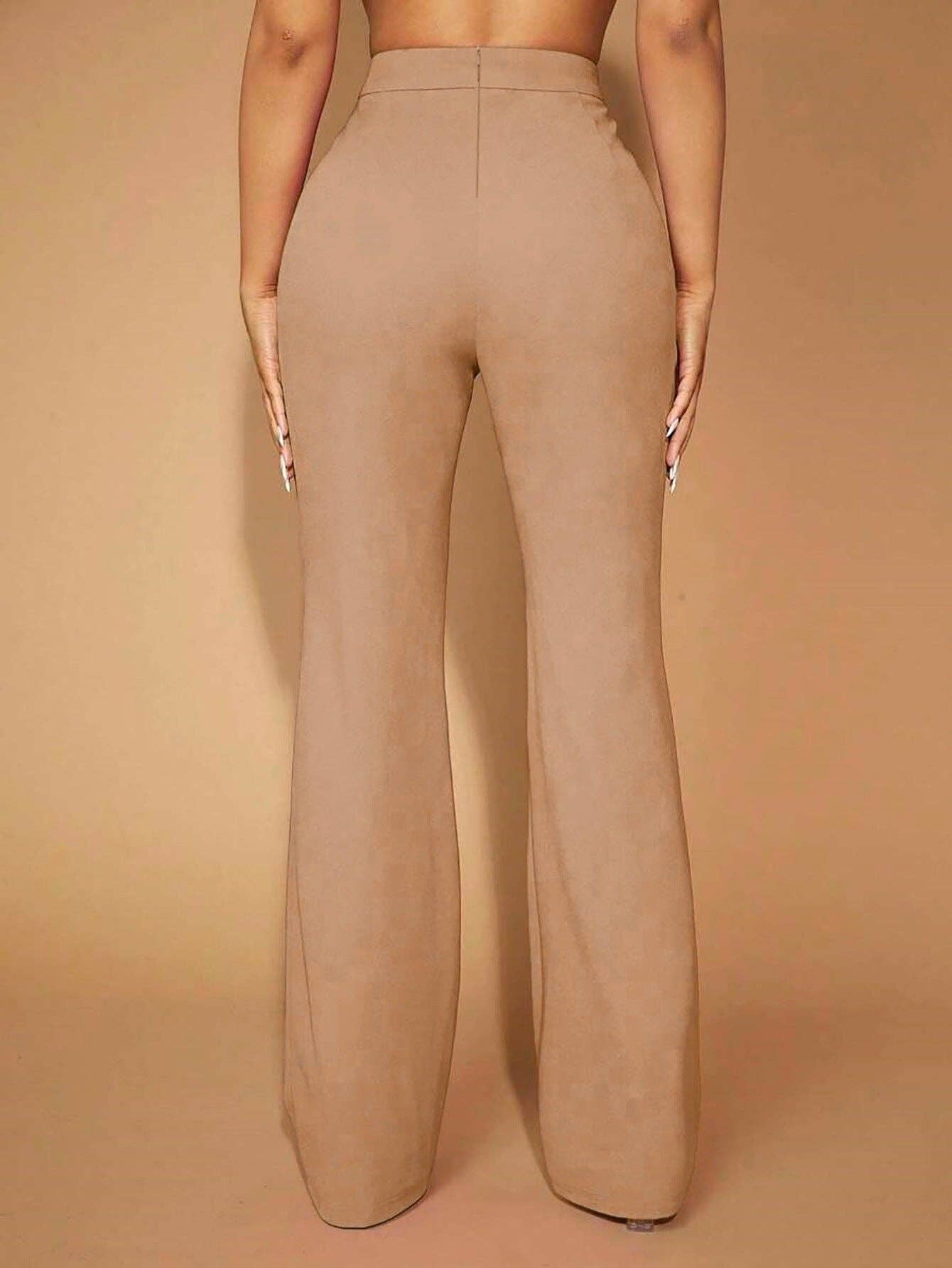 High Waist Straight Leg Pants Women's Work Trousers