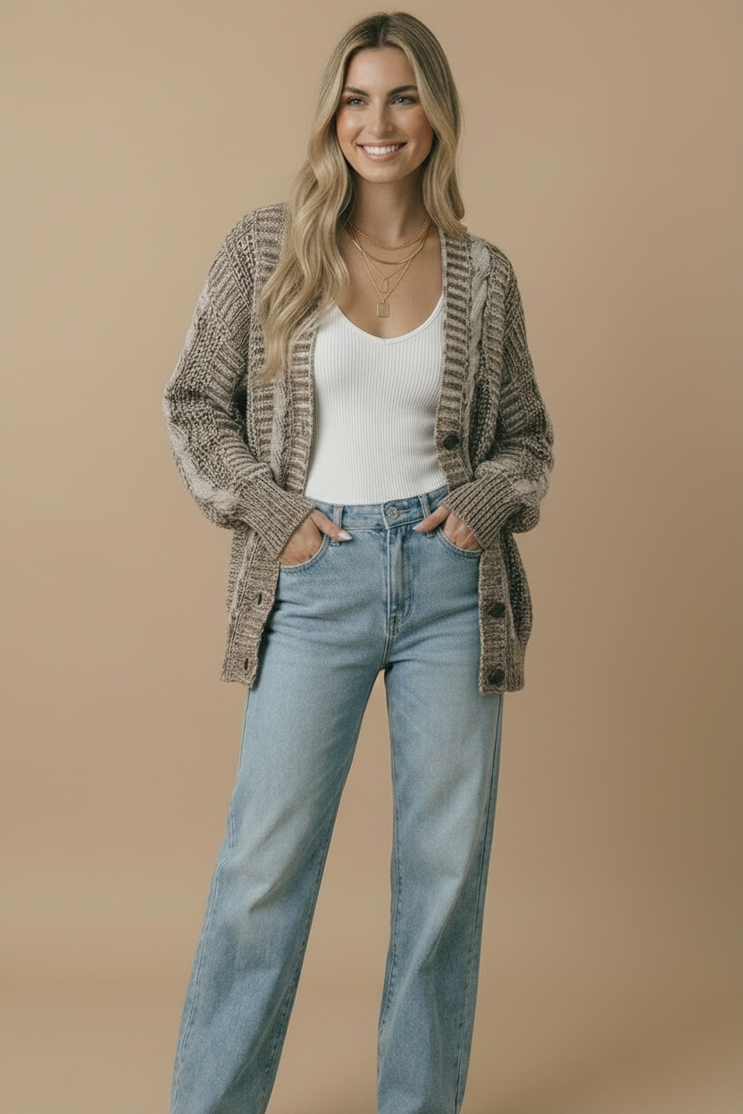 Oversized Chunky Cable Cardigan