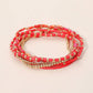 7PCS - Beaded Stretch Stackable Multi Layered Bracelets