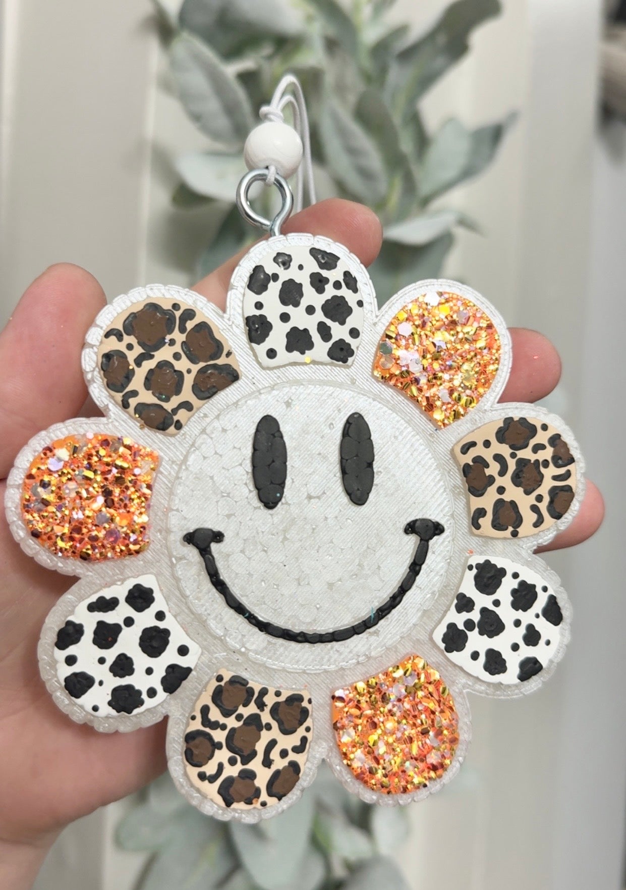 Smiling Flower Animal Print Freshie