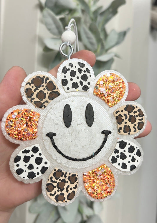 Smiling Flower Animal Print Freshie