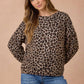 Oversized Mixed Print Sweater Knit Top