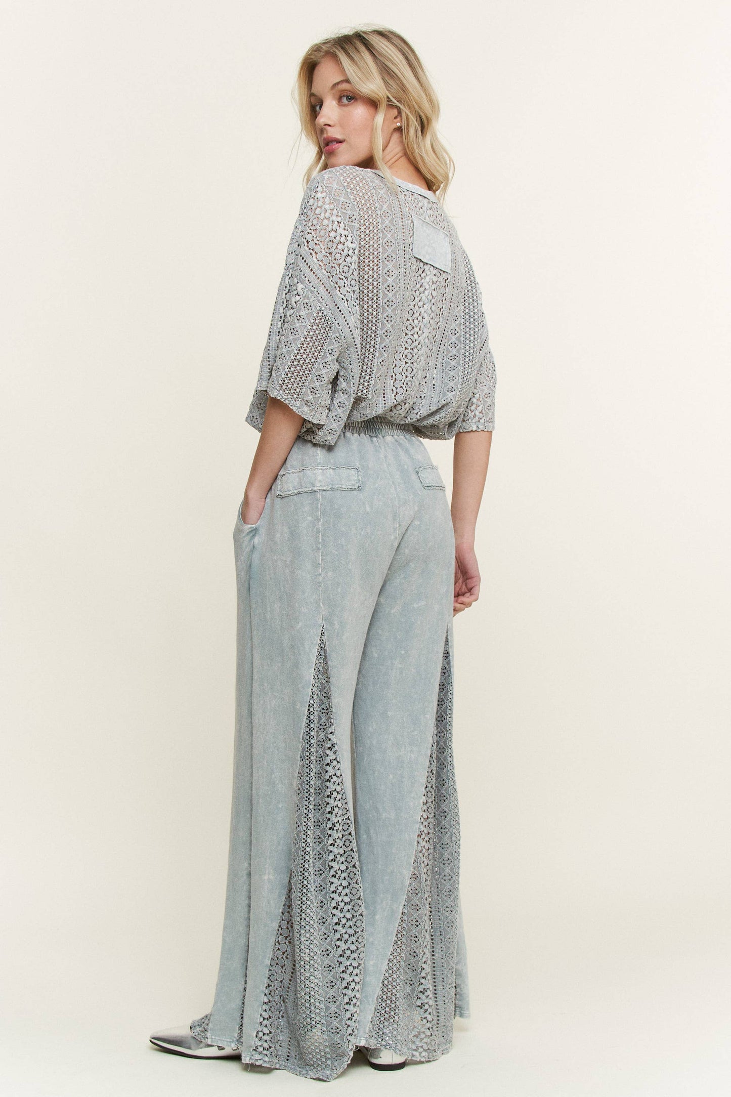 Mineral Washed Lace Top