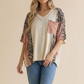 Floral Leopard Color Block Dolman Knit Top