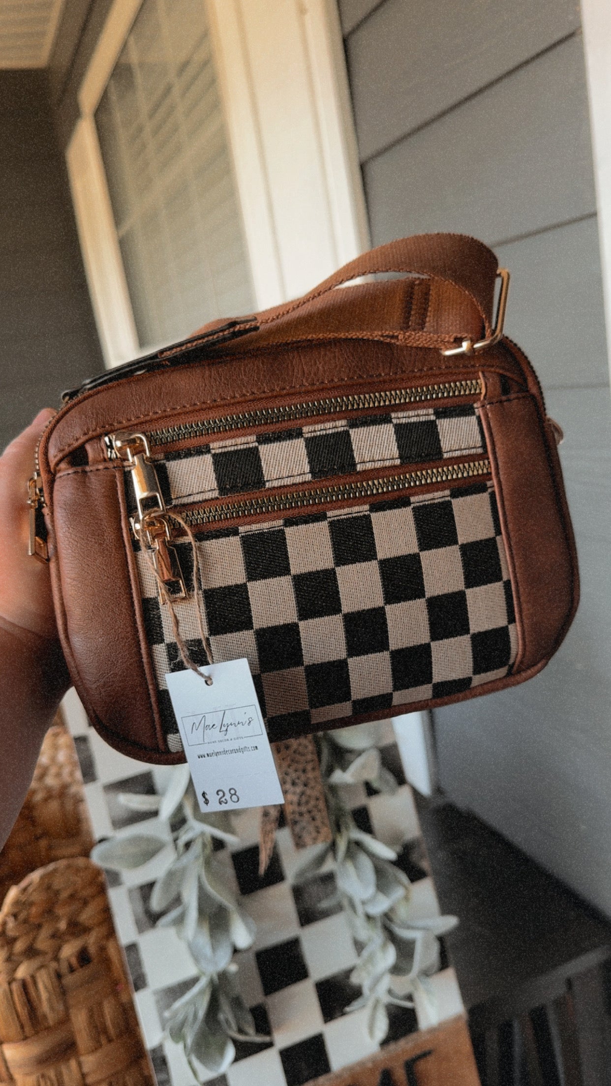 Checkered Crossbody Bag