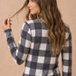 Buffalo Check Mock Neck Long Sleeve Knit Top