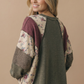 Plus Mixed Media Patchwork Pullover Knit Top