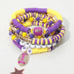 5PCS - GAME DAY Football Charm Heishi Faceted Beaded Stretch Multi Layered Bracelets
