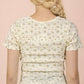 Floral Print Fitted Casual Top