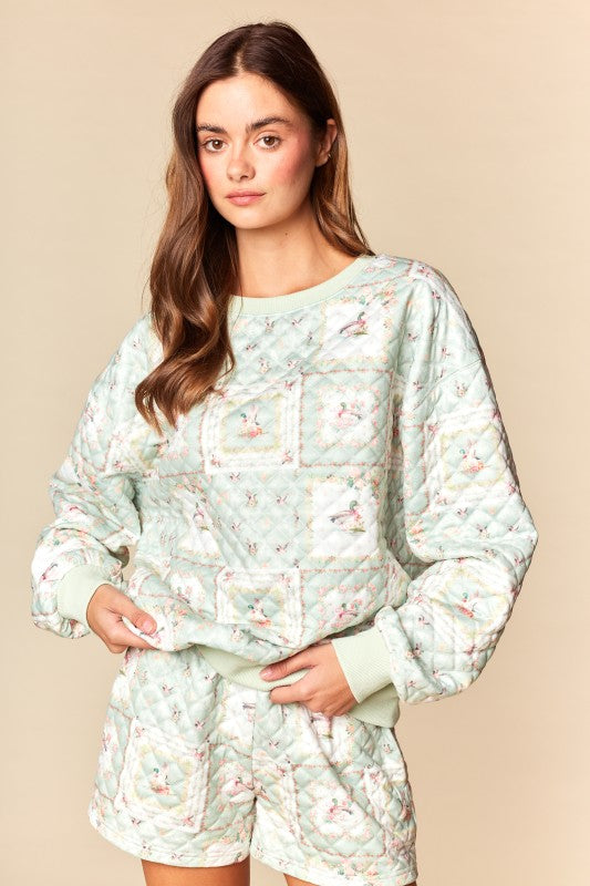 Mallard Duck Long Sleeve Short Set