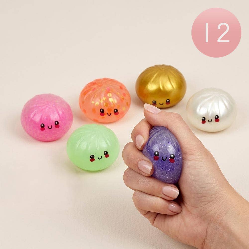 12PCS - Glitter Mystery Squishy Dumpling Stress Relief Squishy Toy