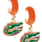 Florida Gators Enamel Logo Huggie Hoop Earrings in Orange