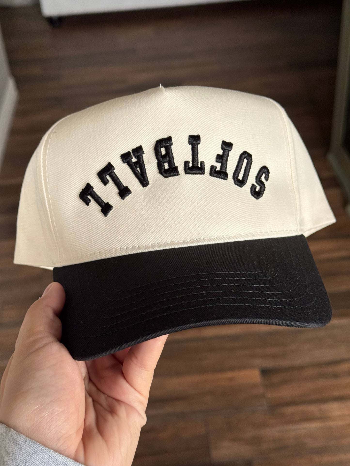 Embroidered Upside Down Softball Hat
