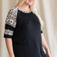 Leopard Print Raglan Short Sleeve Top