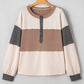 Colorblock Waffled Patchwork Loose Top