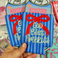 God bless America bow patriotic koozies 
