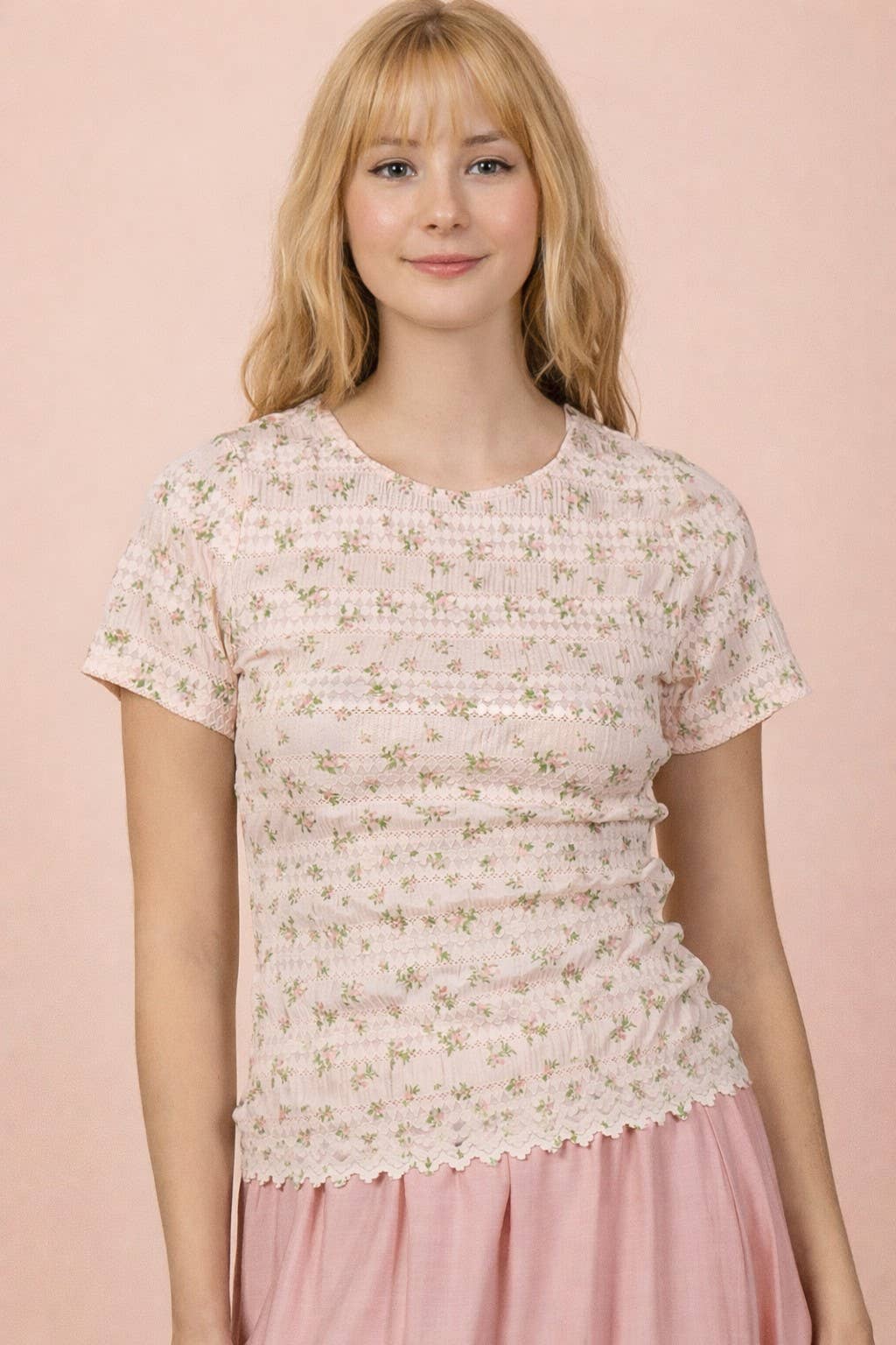 Floral Print Fitted Casual Top