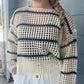 Stripe Open Knit Sweater Top