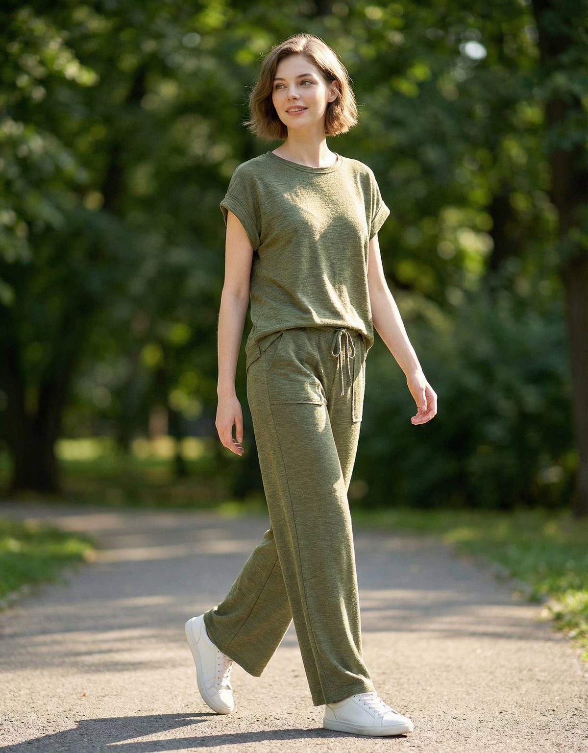 Cotton Slub Tee & Pants 2pc Set  Zenana