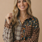 Button Down Color Block Oversized Top