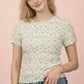 Floral Print Fitted Casual Top