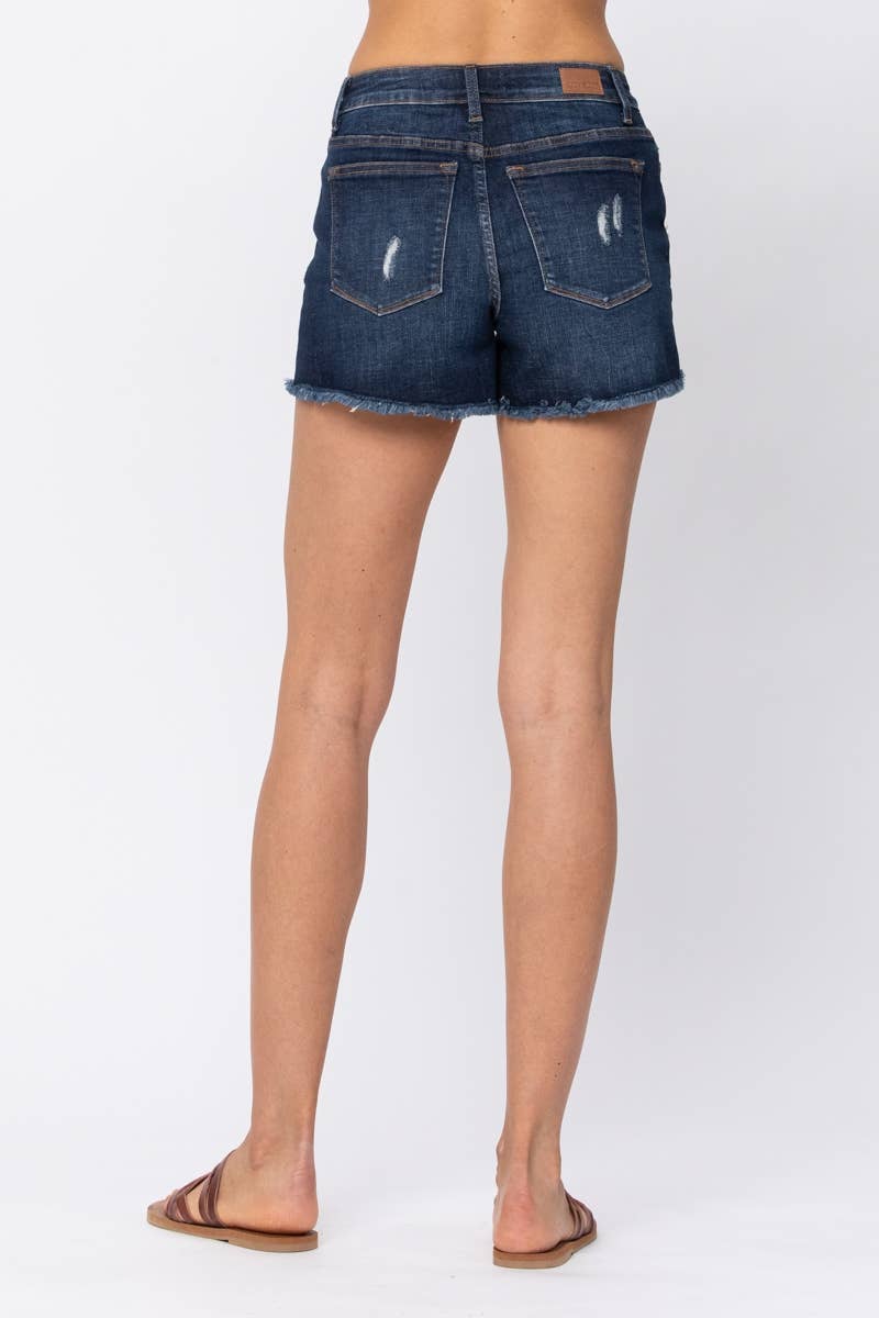 Mid-Rise Camo Patch Shorts
