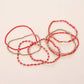 7PCS - Beaded Stretch Stackable Multi Layered Bracelets