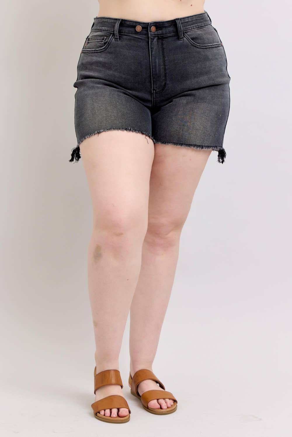 Long Cut Off 2 Button Dad Shorts