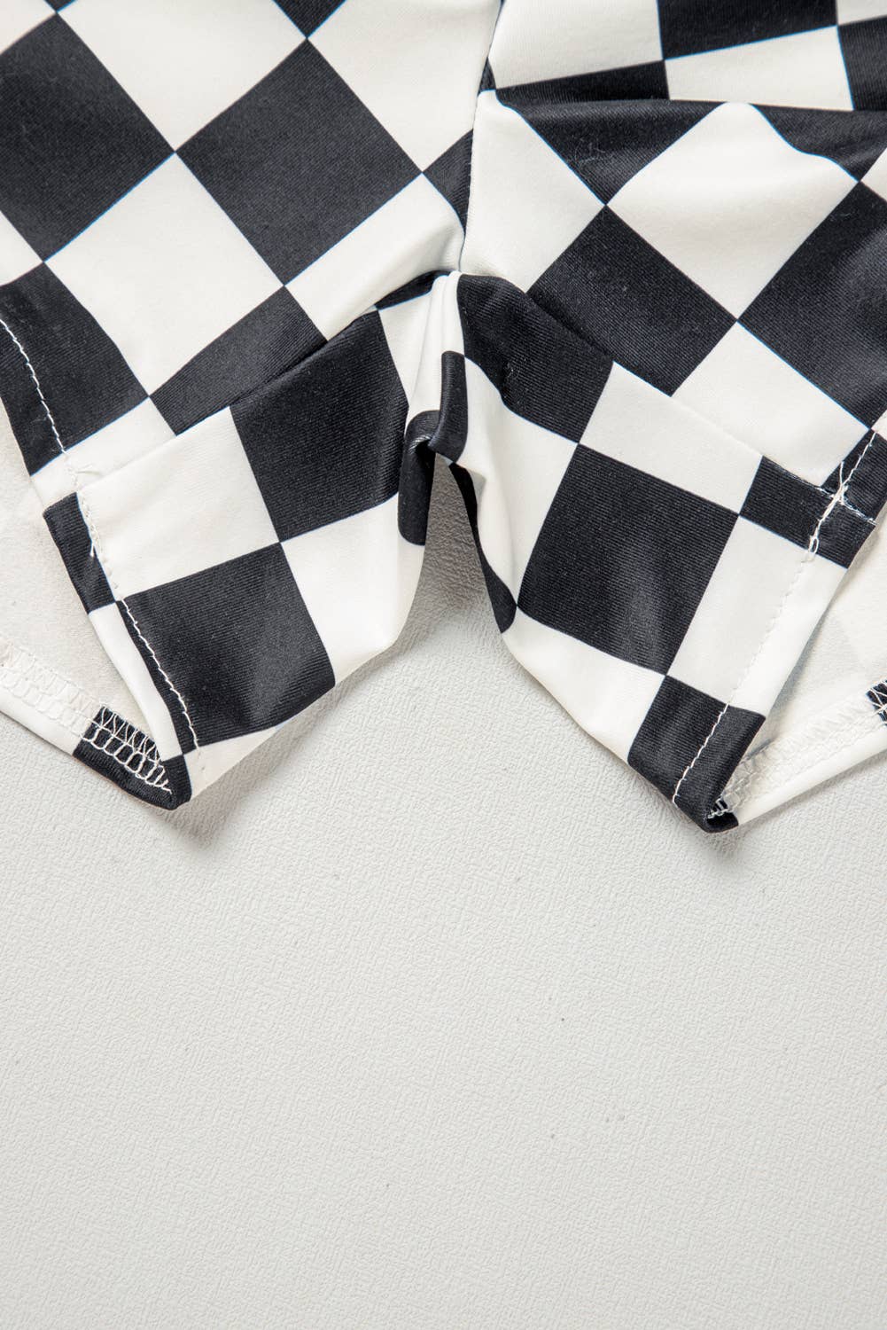 Checkered Print High Waist Casual Shorts