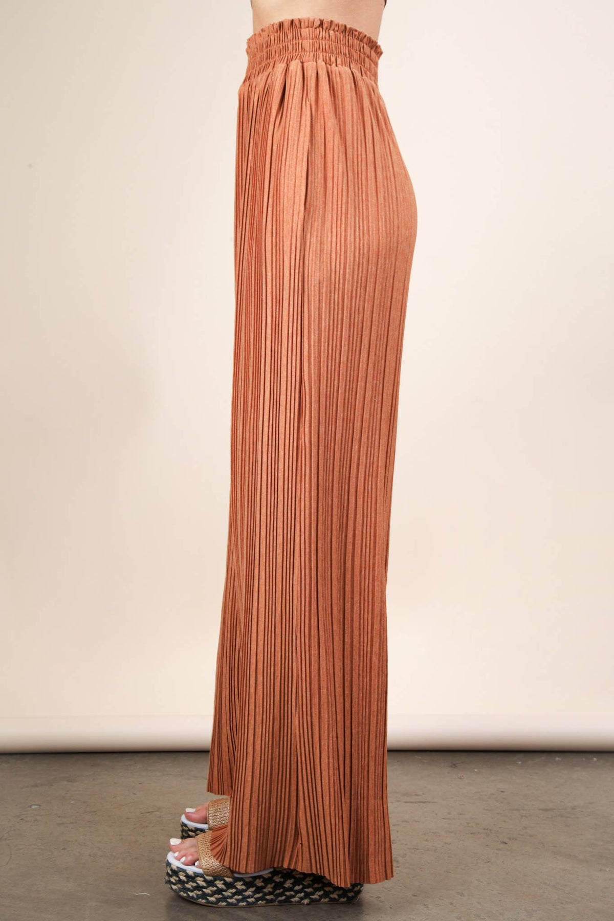 Leopard Print Wide Leg Pleated Pants