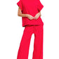 Cotton Slub Tee & Pants 2pc Set  Zenana