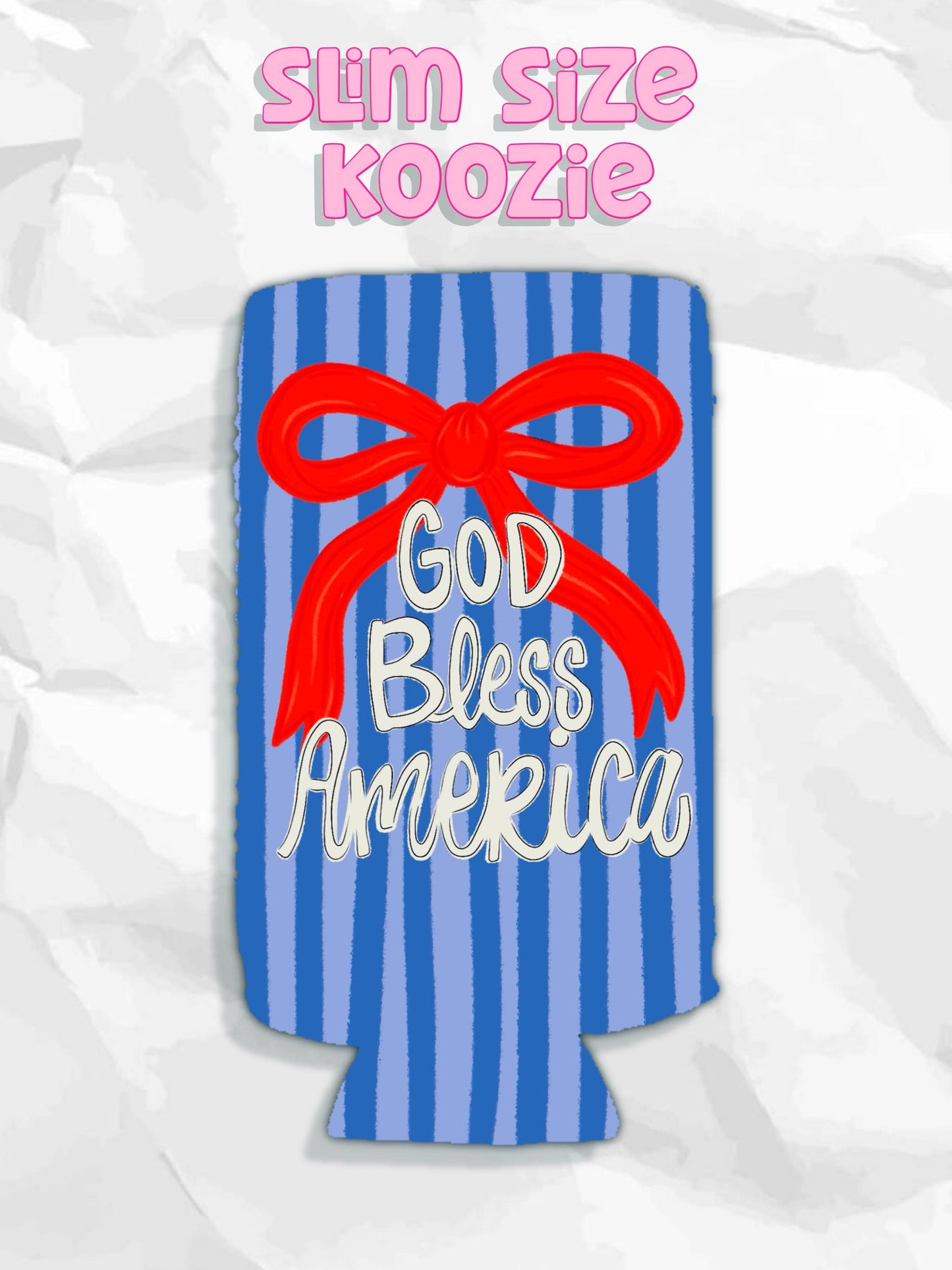 God bless America bow patriotic koozies 