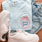 God Is Good Bow Embroidery | Comfort Colors Pocket Tee