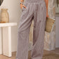 Gingham High Waist Wide Leg Pants with Pockets