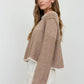 CONTRAST TRIM AND KNIT PATTERN LONG SLEEVE SWEATER