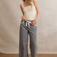 GINGHAM LACE RUFFLED PULL ON PANTS