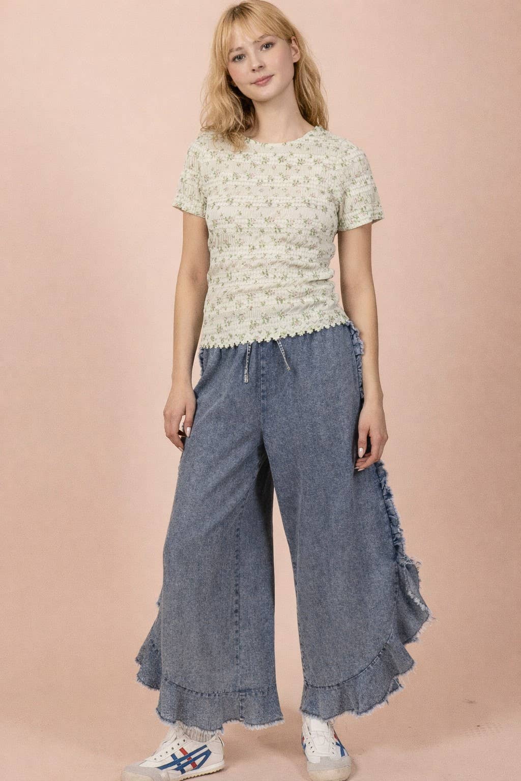 Floral Print Fitted Casual Top
