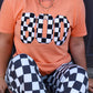 Boo Halloween Checkerboard Short Sleeve