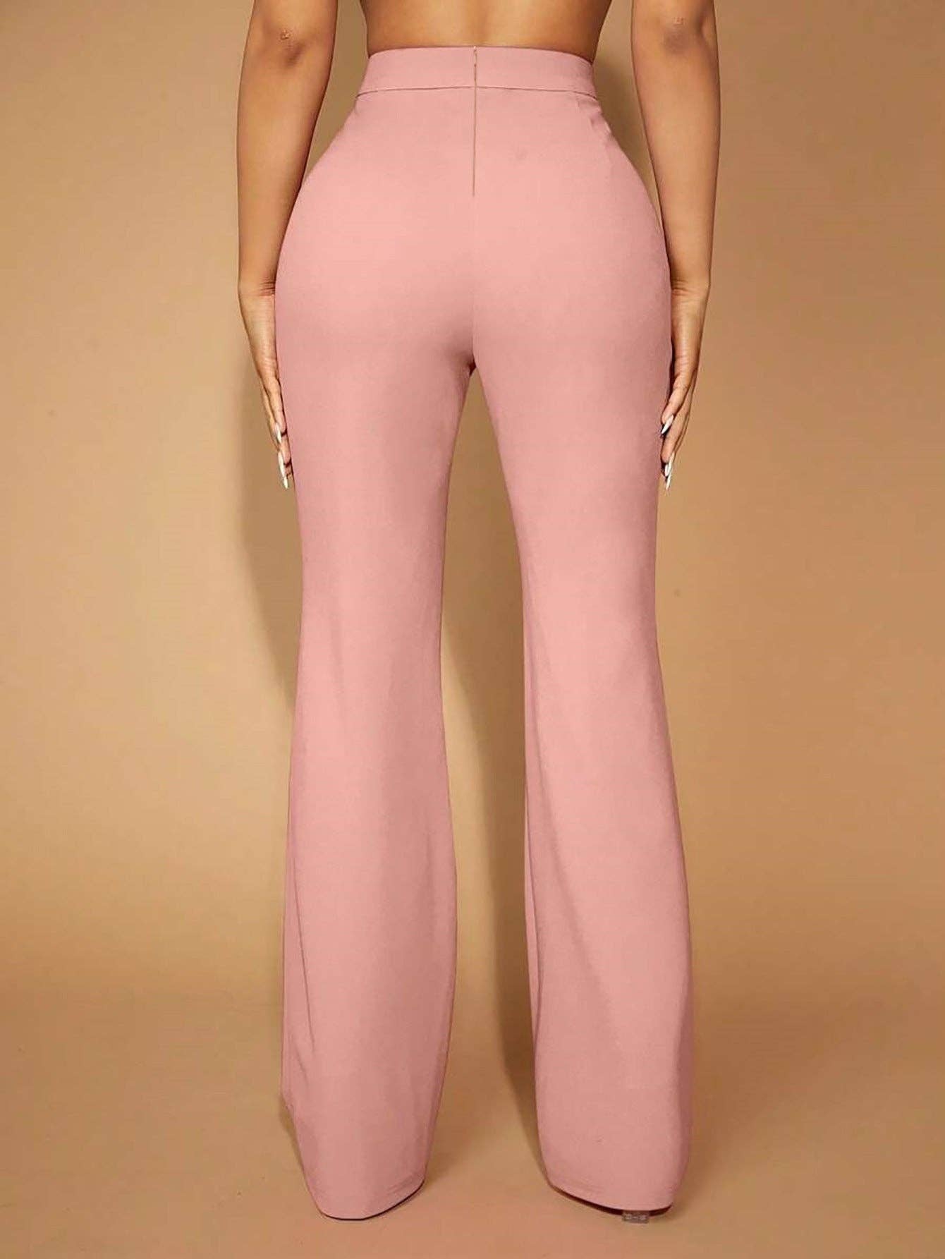 High Waist Straight Leg Pants Women's Work Trousers